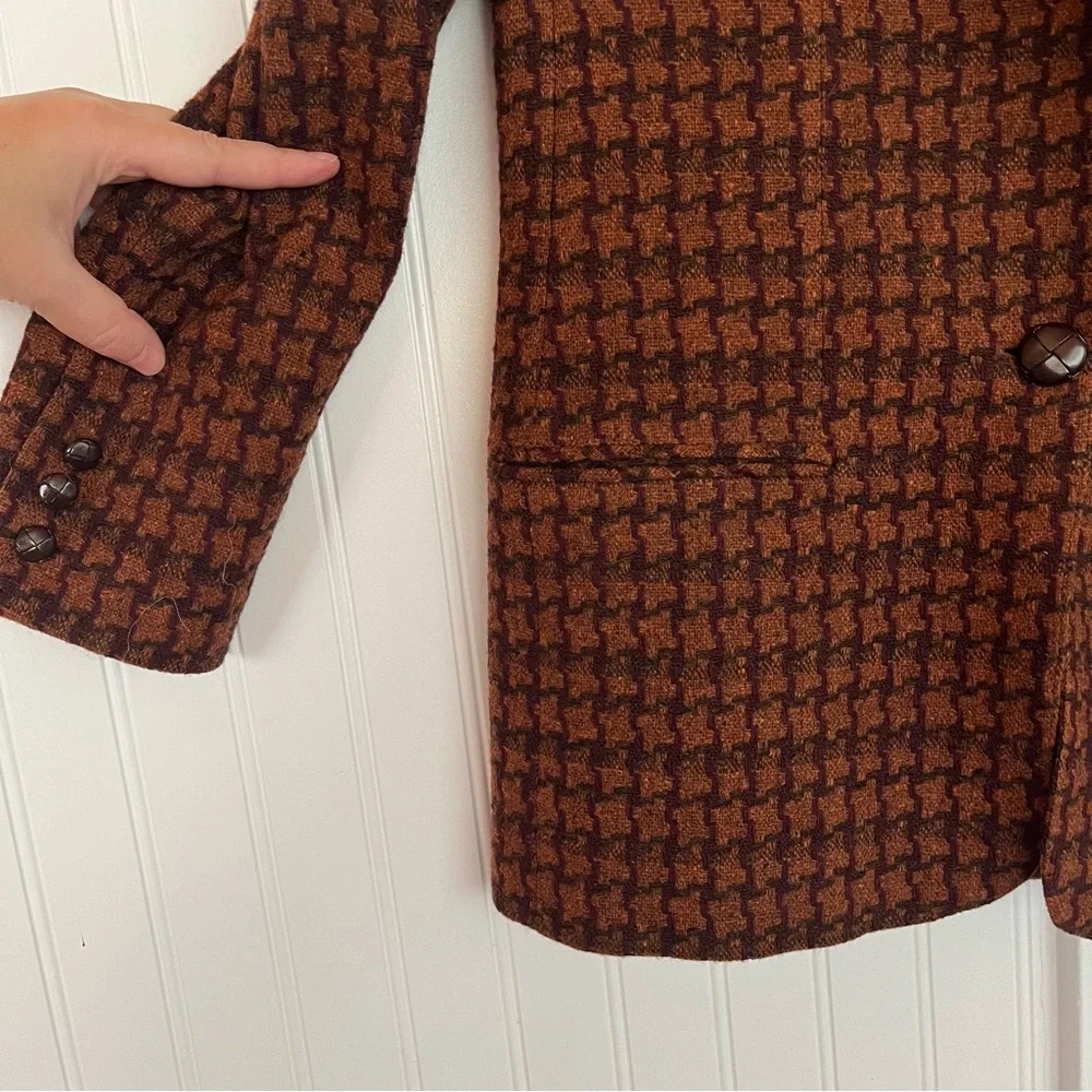 Giorgio Sant'Angelo Women's Brown Houndstooth Blazer - Picture 6 of 11